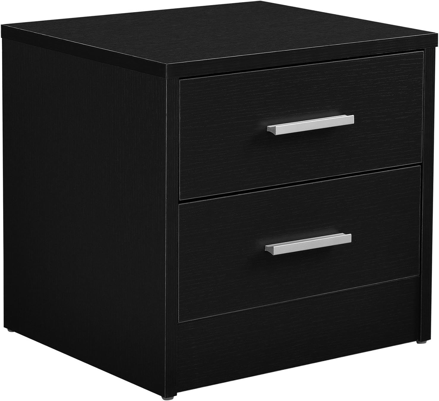 En.casa Nachttisch Schwarz - Mit Schublade & Ablagefach 36,5x29,5x38cm