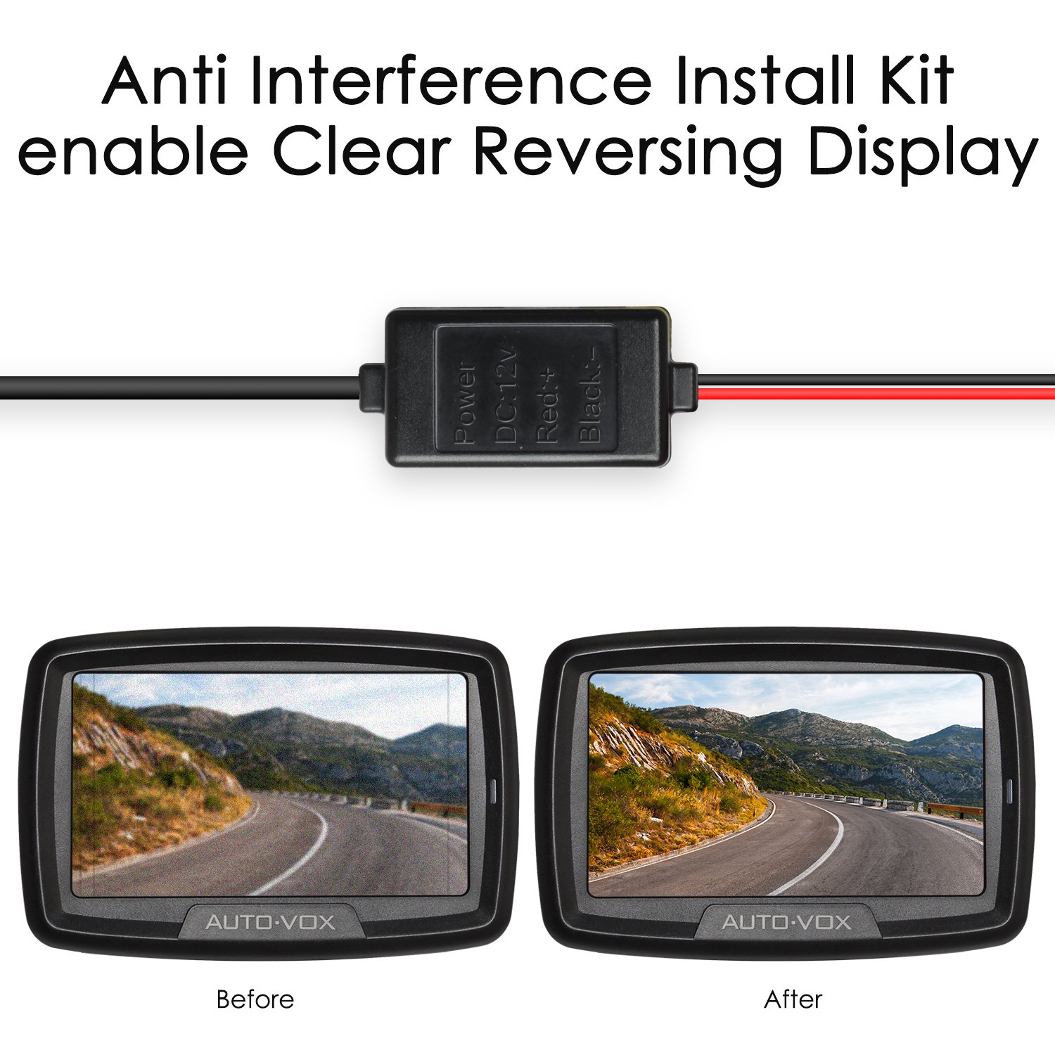 AUTOVOX Backup Camera Anti Interference Install Kit Parking Camera 12V