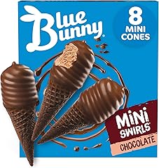 Blue Bunny, Mini Swirls Cones, Chocolate, 22.5 oz (Frozen)