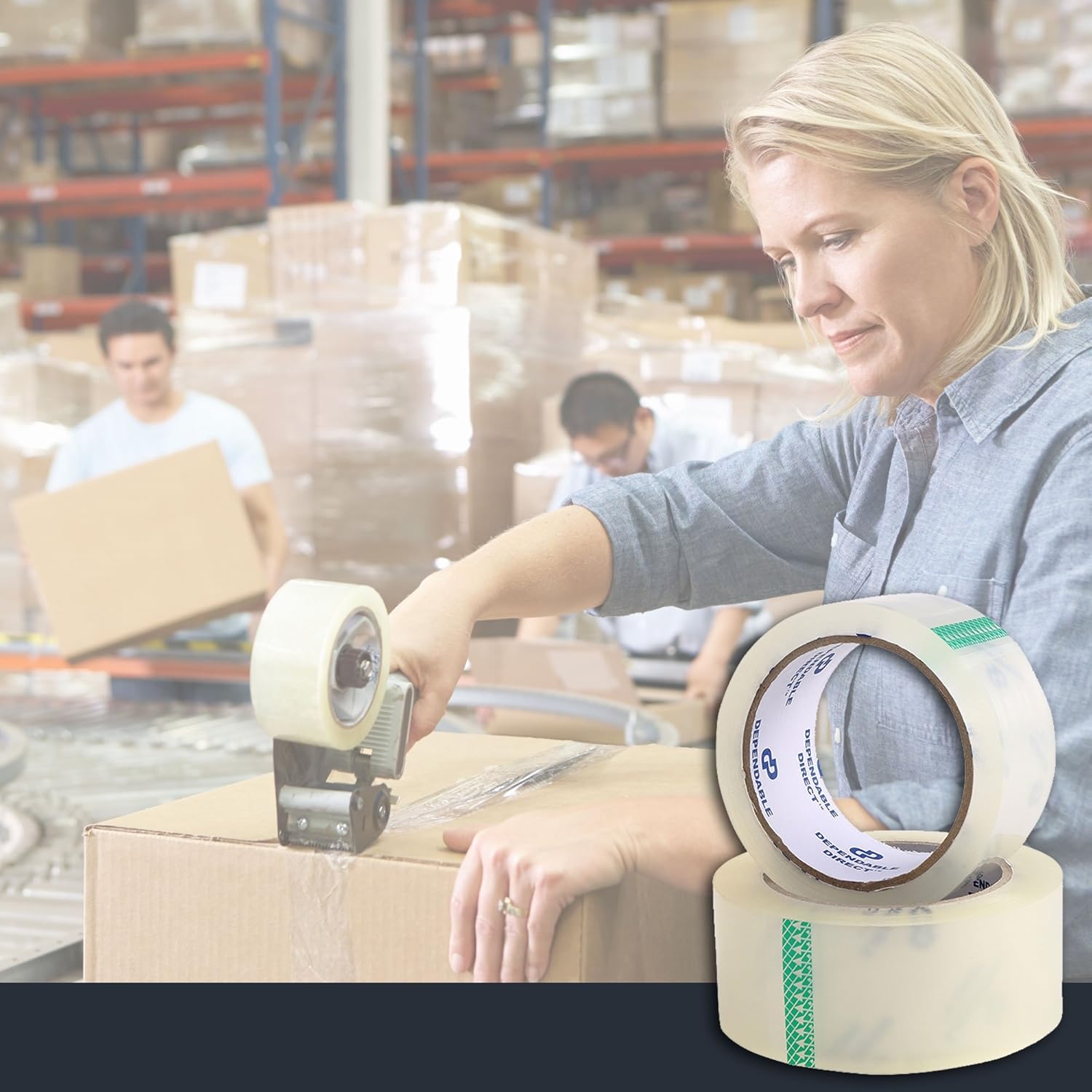 Industrial Grade Clear Packing Tape (6 Rolls) - 60 Yards per Roll - 2" Wide x 2 mil Thick, Acrylic Adhesive Heavy Duty Tape for Box Office Moving Packaging Shipping : Office Products