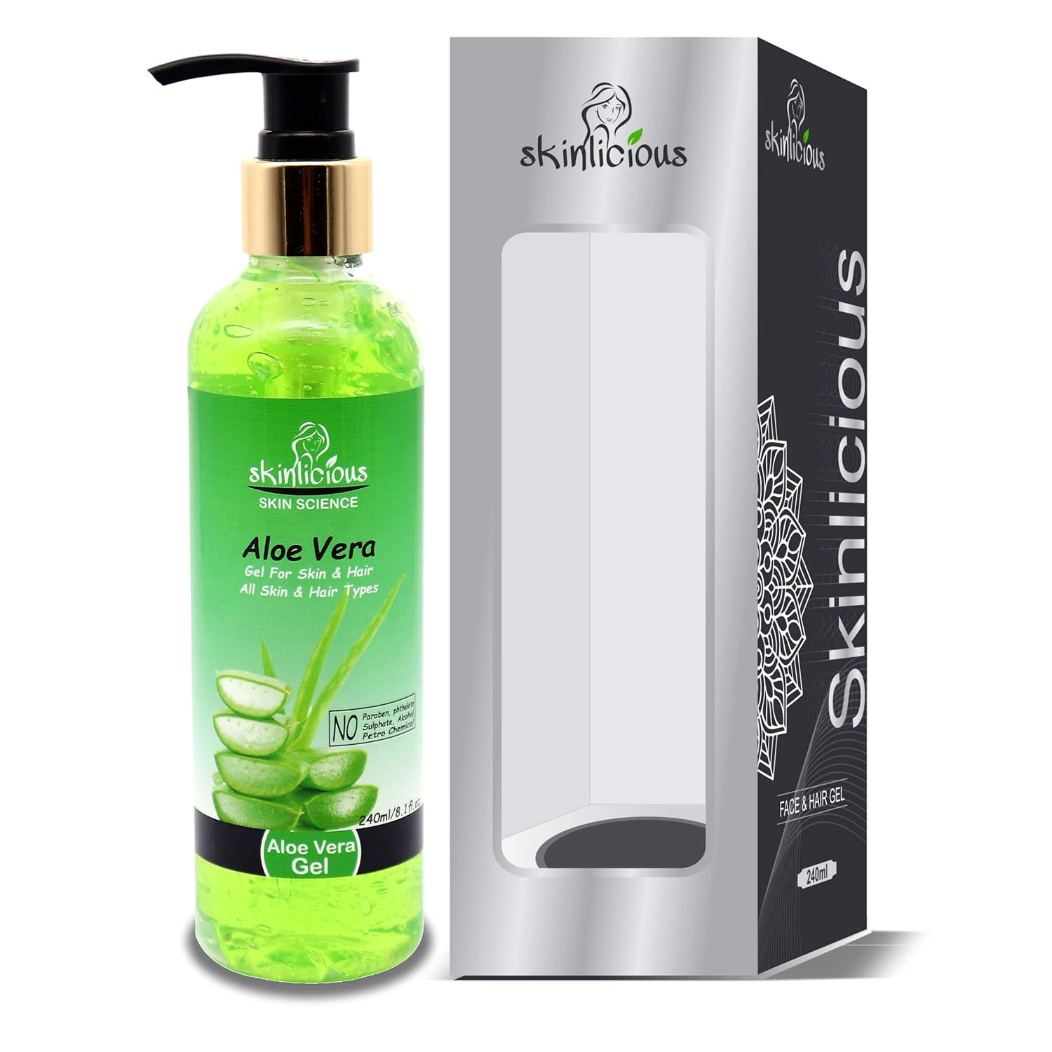 Skinlicious Aloe Vera Gel For Face Hair Multipurpose Gel For Acne Scars Glowing Radiant Skin Treatment Paraben Free Amazon In Beauty