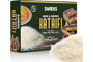 Kataifi Shredded Fillo Dough 500g (17.6 oz) – Dried Chopped, Unsalted, Plant-Based | For Dubai Pistachio Chocolate Bar, Kunafa, Knafeh, Kadayif | Phyllo Pastry by SAREKS