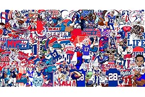 MISPEED 100 PCS Buffalo City Stickers Decal for Bills Stickers Pack Football Stickers for Water Bottle Computer Laptop Luggage Phone Car Skateboard Bumper 2-3 inches