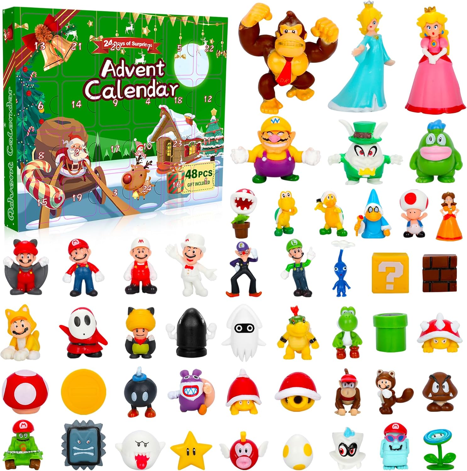 Advent Calendars - 48Pcs Advent Calendar for Boys Girls Video Game Deformation Toy 24 Days Countdown Calendars Super Game Toys Action Figures Decorate Ideal for Christmas Countdown Play Party Favor, Xmas Gifts, Classroom Prizes