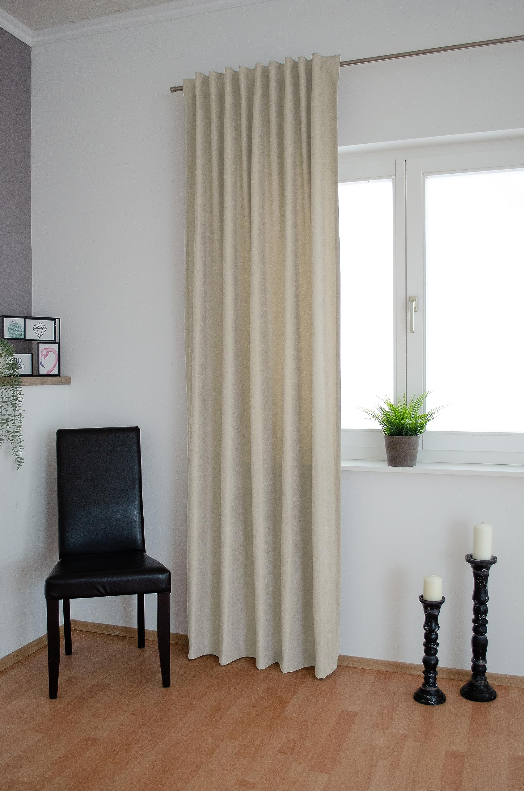 Plain curtain, decorative living room curtain, beige