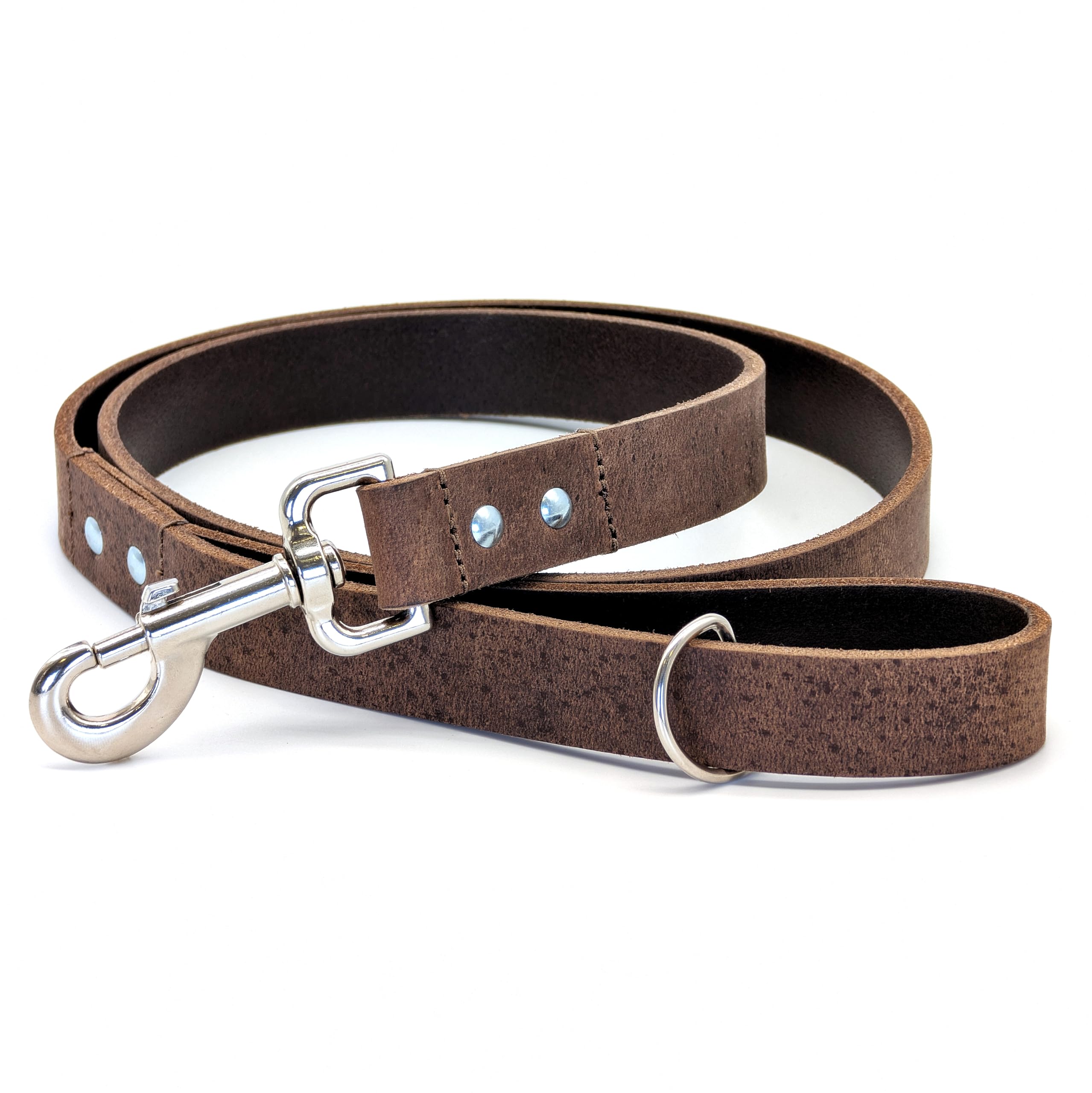 Ashford Ridge Full Grain Leather Dog Lead, Made in England - Vintage Brown Small (1m)