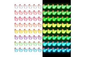 Kigley 152 Pcs Mini Resin Chicken Luminous Miniature Figurines Glow in The Dark Tiny Chicken Dollhouse Potted Plant DIY for Micro Garden Landscape Aquarium Party Home Decor, 8 Color
