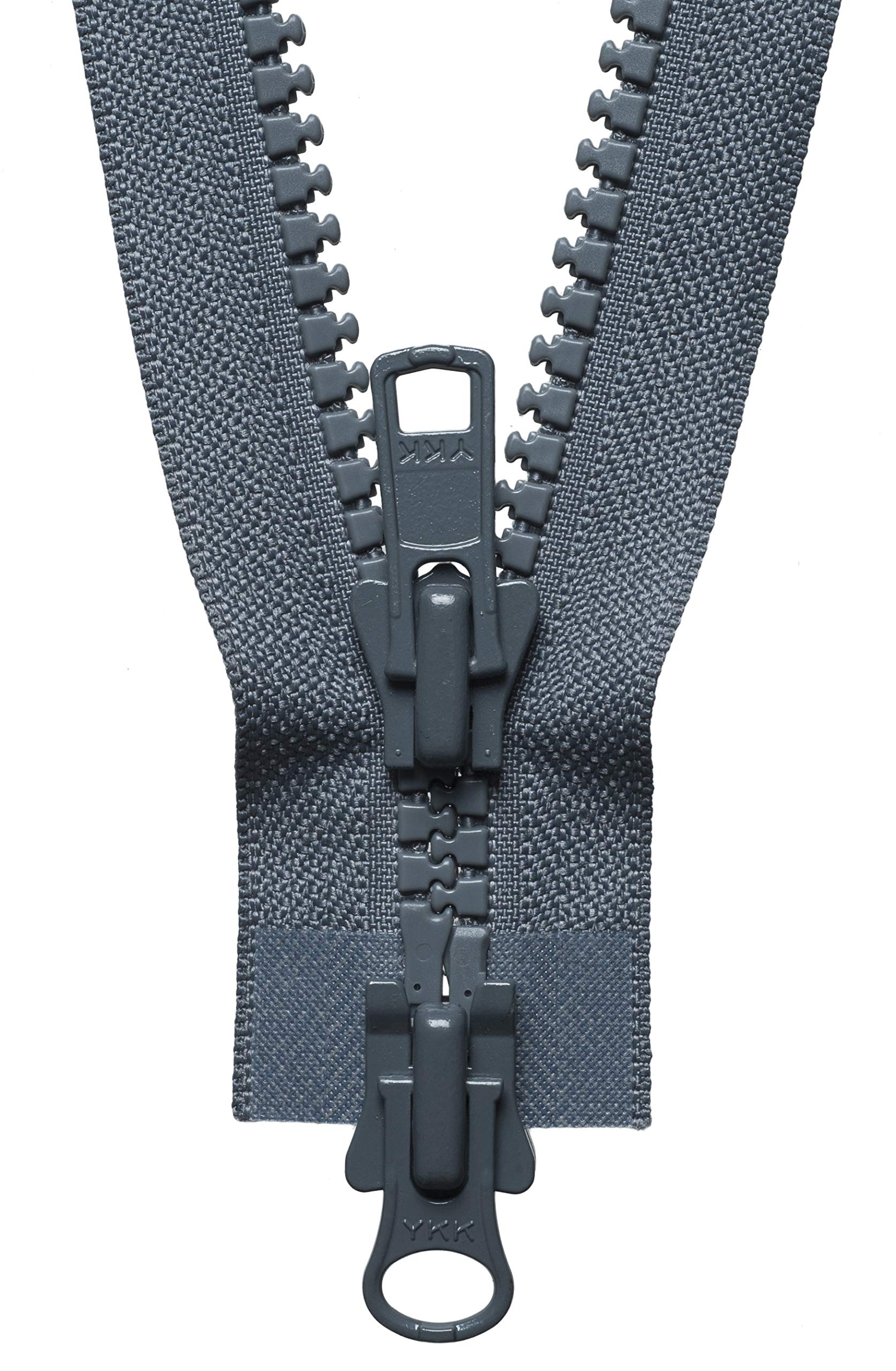 YKK Two Way Slider Zip, No. 578 Dark Grey, 61 cm Length — image 1