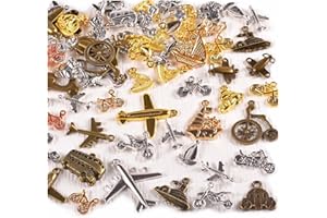 stino Metal Charms for Jewelry Making 100gram, Bulk Tibetan Silver & Gold Plated Trinkets for Earring Necklace Jewelry Making and Findings
