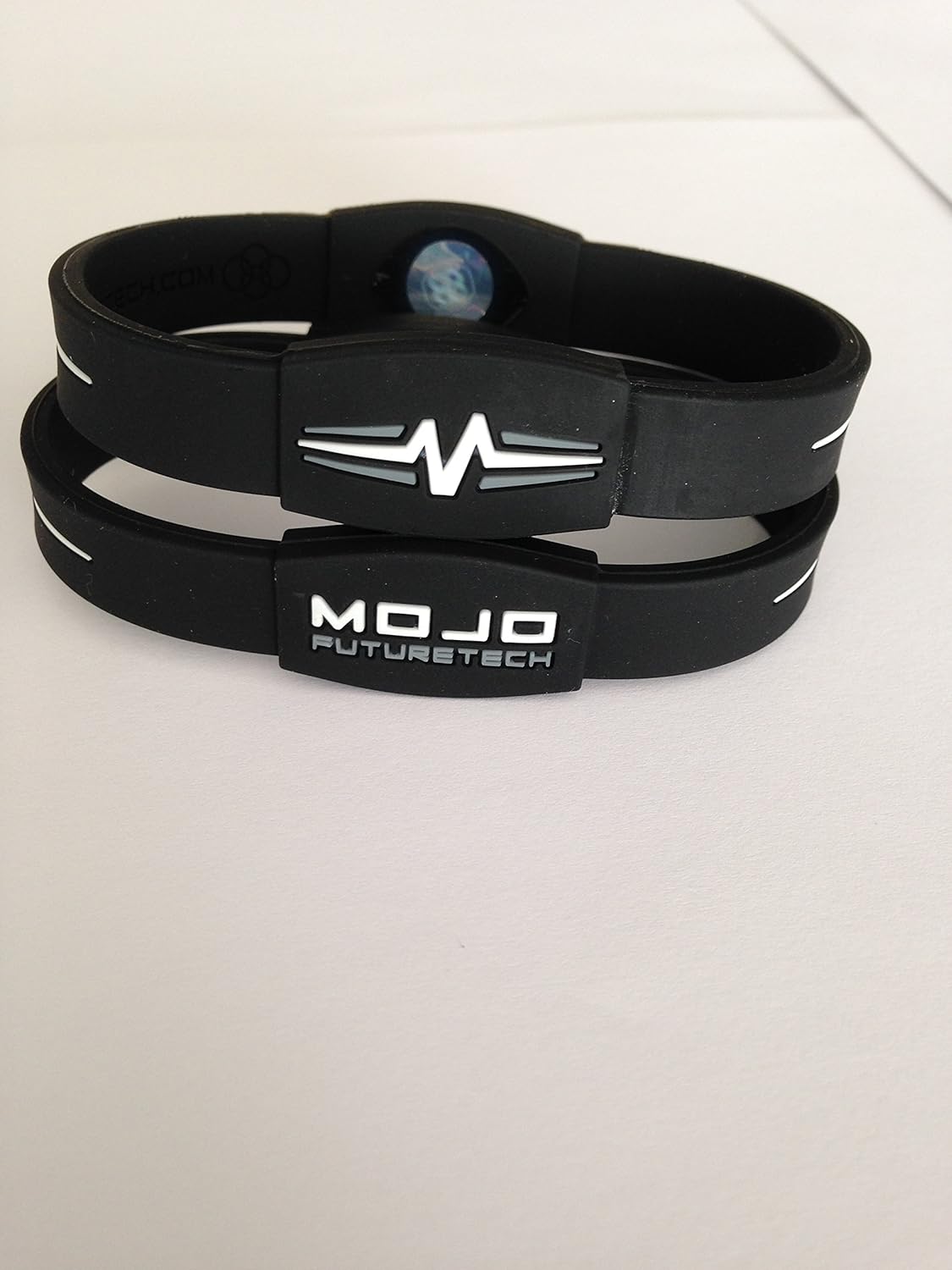 Mojo Elite 8 inch Double Holographic wristband Black/White/Grey Amazon.co.uk Sports & Outdoors