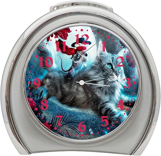 Cat Kitten Table Desk Alarm Clock Night Light h0156 Home