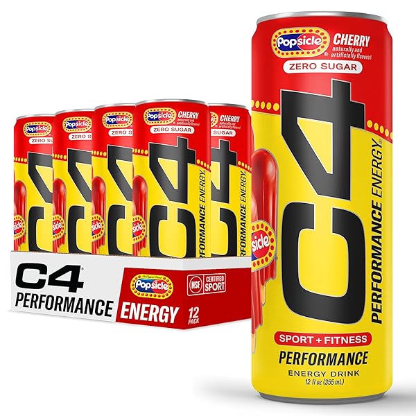 C4 PERFORMANCE ENERGY DRINK, CHERRY POPSICLE, ZERO SUGAR...