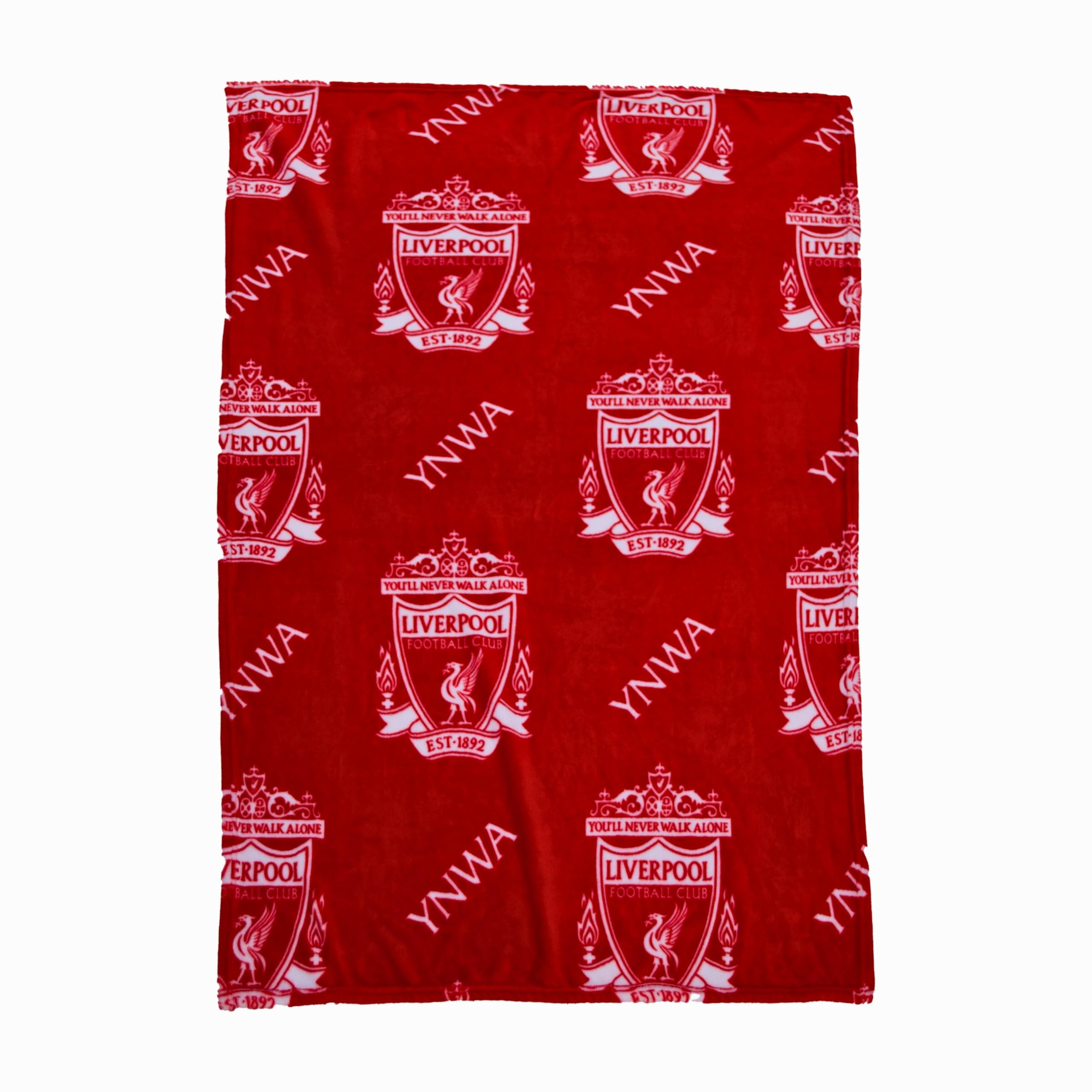 Liverpool FC Officially Licensed Fleece Throw Blanket | Super Soft, Football YNWA Design | Warm Super Soft Feel Red Throw | Perfect for Home, Bedroom, Sleepovers & Camping