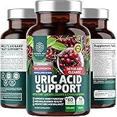 N1N Premium Uric Acid Support Supplement [14X Potent Herbs] All Natural Kidney and Uric Acid Cleanse with Tart Cherry, Milk Thistle, Cranberry, Celery, Chanca Piedra, 60 Veg Caps