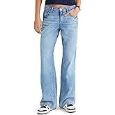 Aeropostale Women's Aero Baggy Wide Leg Light Wash Clean Jean, Orzo, 00R