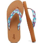 Qzize Women's Flip Flops with Arch Support Wide Width Yoga Mat Sandals | Lightweight Flexible Design, Cushioned Footbed, Slip-Resistant for Beach, Pool, Shower, Travel,Daily Comfort