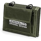 JEMINAL Lanyard Trifold Wallet for Men Nylon Wallet with Multiple Card Slots and ID Window Green
