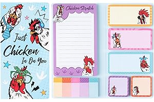 B1ykin Sticky Notes Set, Cartoon Theme Cute Self-Stick Notes Pad Teacher Appreciation Gifts， Self-Adhesive Writing Memo Pages