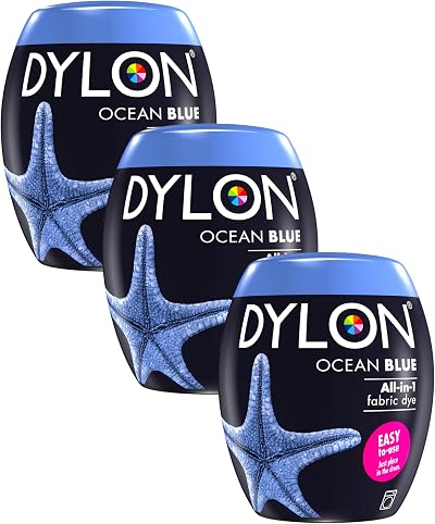 Dylon Washing Machine Fabric Dye Pod Ocean Blue 350g Pack of 3
