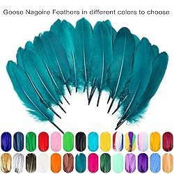 FeelfunFeather 120pcs Peacock Blue Goose Feathers