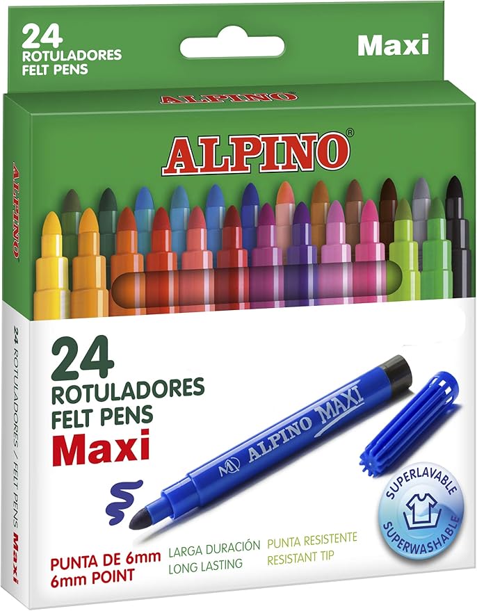 Alpino Maxi - Rotuladores, 24 unidades: Amazon.es: Oficina y papelería