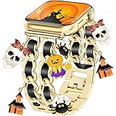 Halloween Watch Bands for Women Compatible with Apple Watch Band 38mm 40mm 41mm 42mm (S11/10) Adjustable Unique Charms Metal Strap Cowboy Chain Bracelet for iWatch Series 11/10/9/8/7/6/5/4/3/2/1/SE