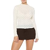 Forever 21 Womens Lettuce-Edge Lace Top
