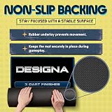 DESIGNA DARTS Non-Slip Darts Mat 60cm Blue with Oche & Checkout Design view 4