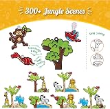 Imagimake Window Art Jungle 16-Piece Glass Paint & Suncatcher Kit view 4