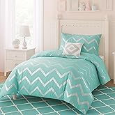 Codi Teen Girls Bedding Sets Twin Size, Teal Blue Bed Comforter Set for College Dorm Girl, 3 Pieces - All Seasons Warm