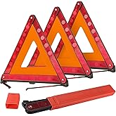 DASBET Emergency Warning Triangles | Roadside Safety Triangle, 3 Pack Foldable Warning Reflective Triangle with Case for Vehi