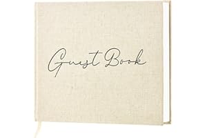 Lankaiva Wedding Guest Book, Guest Book Wedding Reception - Classic Baby Shower Guest Book, 100 Blank Pages for Bridal Shower Birthday Graduation Sign in and Photos, Beige