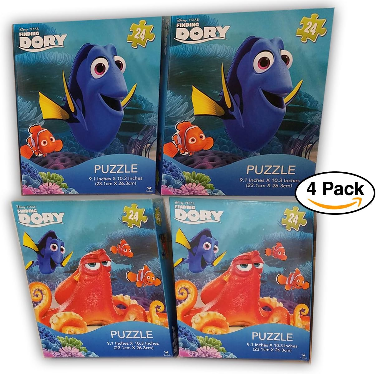 4 Pack Disney Pixar Finding Dory 24-piece Puzzle, For Party favors/ Giveaway / Goodie bags