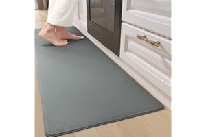 Color&Geometry Kitchen Rugs, Kitchen Runner Rug Kitchen Floor Mat, Cushioned Anti-Fatigue Kitchen Mat, Non Slip Waterproof Comfort Standing Padded, Memory Foam Kitchen mat, 17"x79", Grey