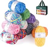 ilauke Crochet Yarn 12x50g 4 Ply Multi-Colored Acrylic Wool Set view 6