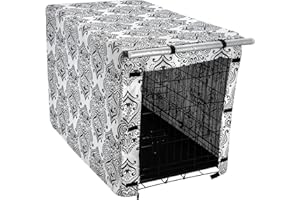 CHUBBY PAWS LLC Chubby Paws Dog Crate Cover | Zippered Doors | Velcro Straps | 100% Polyester | Waterproof Oxford Fabric with Silver Lining | Secure Fit | Storage Bag Included (Navy Floral, XXL) (M, Farmhouse)
