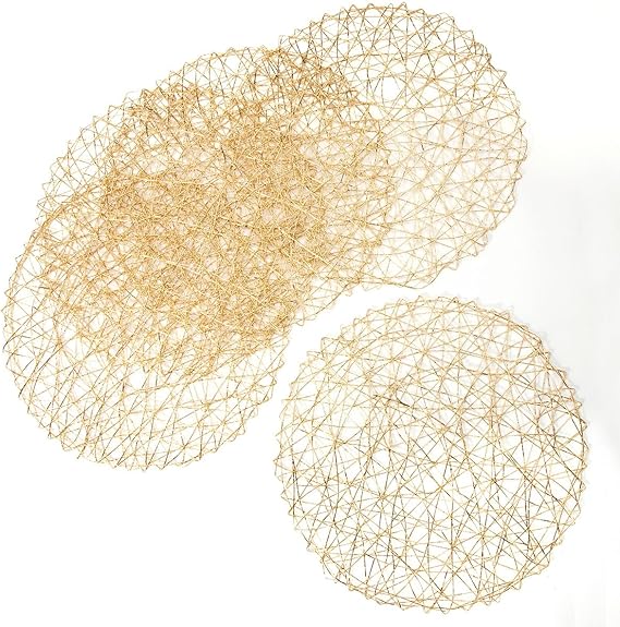 individuales de mesa dorados