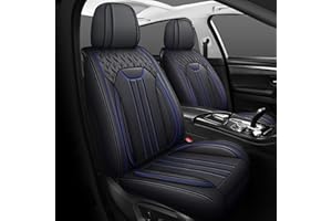 LINGVIDO Waterproof Faux Leather Seat Covers for Cars Trucks SUVs - Full Set, Universal Fit, Automotive Seat Protector, Front and Back Seat Cover