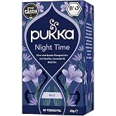 Pukka Herbal Teas Night Time Organic Oat Flower Lavender and Lime Flower Tea, 20g 20 Count