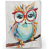 Ti Caldi Owl Blanket - Ultra Soft, Lightweight Flannel, Fuzzy and Fluffy Throw Blankets, Perfect for Couch, Bed, Travel, Outdoor - Cozy Home Decor, for Adults Kids Women Boys Girls 60×50 in