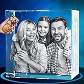 ArtPix 3D Crystal Photo, Personalized Gifts for Women, Wife, Her, Him, Men, Grandma, Great Customized Gift With Your Own Photo, Custom Glass 3D Laser Etched Picture Wedding