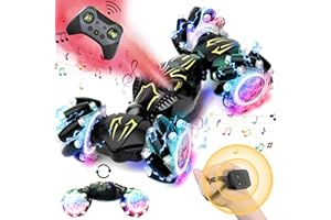 HARWORLIFE Remote Control Car for Boys 8-12, 4WD Gesture Sensing RC Stunt Car 2.4Ghz with Lights Music Sprayer RC Cars for Boys Age 4-7 8-12 Hand-Controlled Cars Toys Birthday Gifts for Kids Boys & Girls Black
