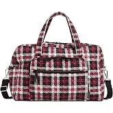 Vera Bradley Women's Cotton Weekender Travel Bag, Fireplace Plaid, One Size