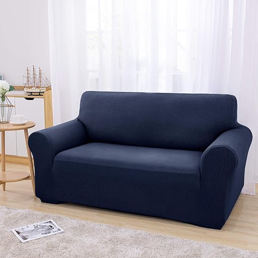 Amazon Deconovo 1ピース ソファーカバー ジャカード生地 ストレッチ素材 伸縮素材 滑り止め付き 2人掛け 145 180cm 紺色 ソファカバー マルチカバー オンライン通販