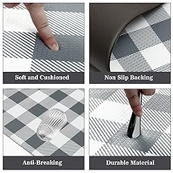 MAYHMYO Kitchen Mat 2 PCS Grey and White Kitchen