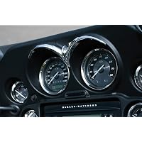 Kuryakyn 6922 Tri-Line Chrome Gauge Bezels For 2015-2019 Harley Road Glide Motorcycles