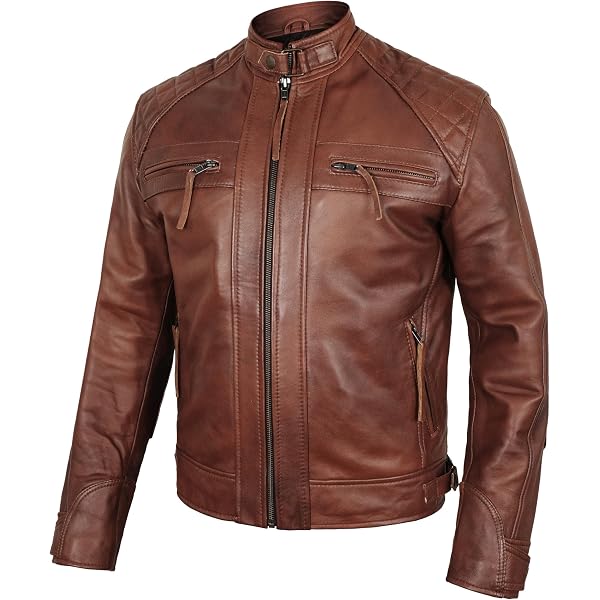 Chaqueta De Cuero Sintético Para Hombre - Estilo Motero, Ajuste Delgado, Abrigo Ligero, Cuello Alto, Ideal Para Otoño/invierno