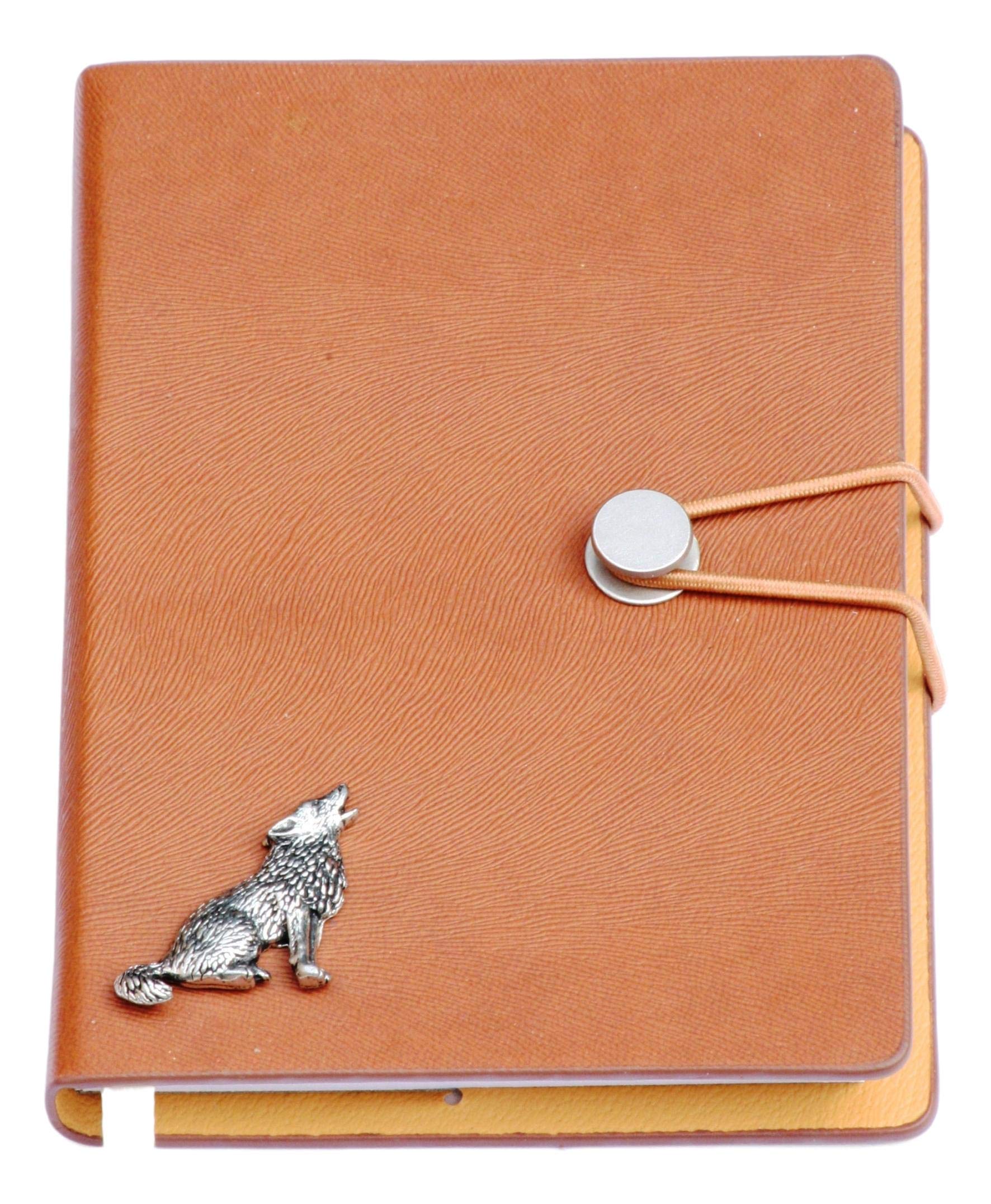 Gamekeepers Cottage gifts Howling Wolf Notebook A6 Pocket Sized Notepad Wildlife Gift Brown
