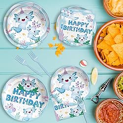 Grencian 96 Pcs Axolotl Birthday Party Supplies
