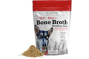 BLUEBIRD PROVISIONS Beef Bone Broth for Dogs and Cats - Canadian Owned Bone Broth Powder - High Protein Bone Broth Protein Po